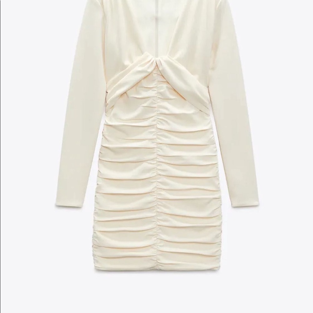Zara draped Dress in oyster white - Picture 8 of 10